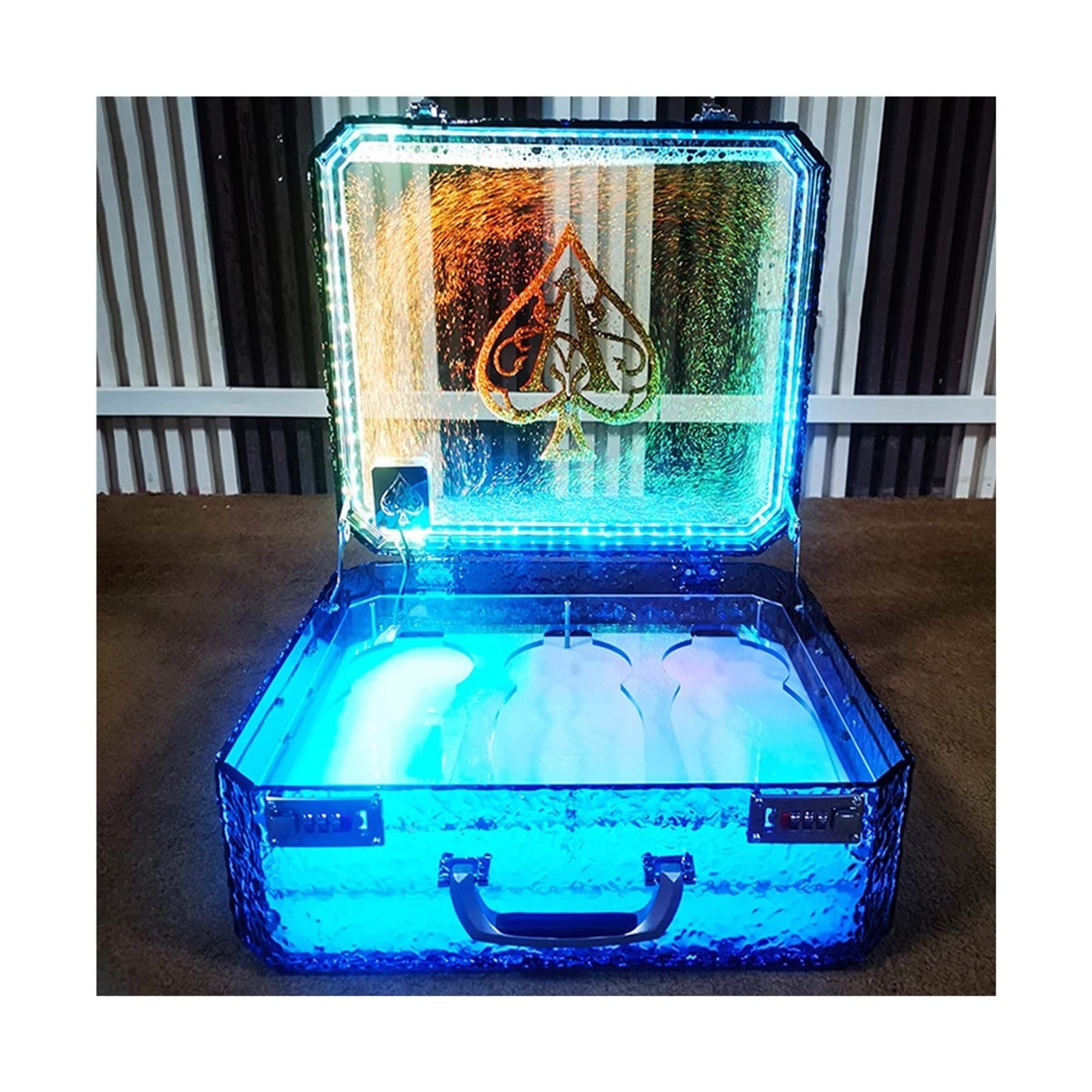 【新品】LED照明付きシャンパン プレゼンター 豪華なシャンパンケース 3本用 Amazon｜LED シャンパン ボトル プレゼンター 3本収納可能なルミナス