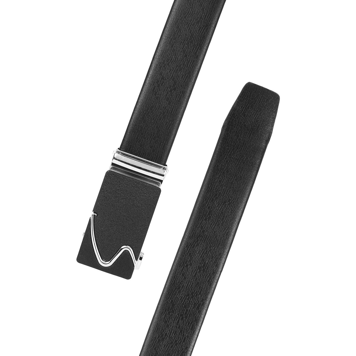 Zacharias Men's Faux Leather Belt Autolock Buckle AB-S (Black, Free Size) 2