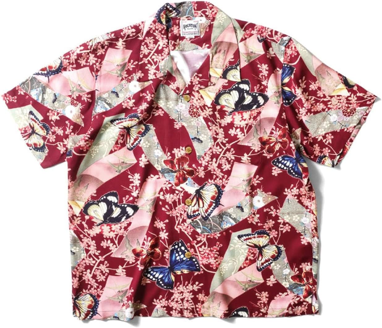 Amazon.co.jp: (ヒューストン)HOUSTON レーヨンアロハシャツ「蝶