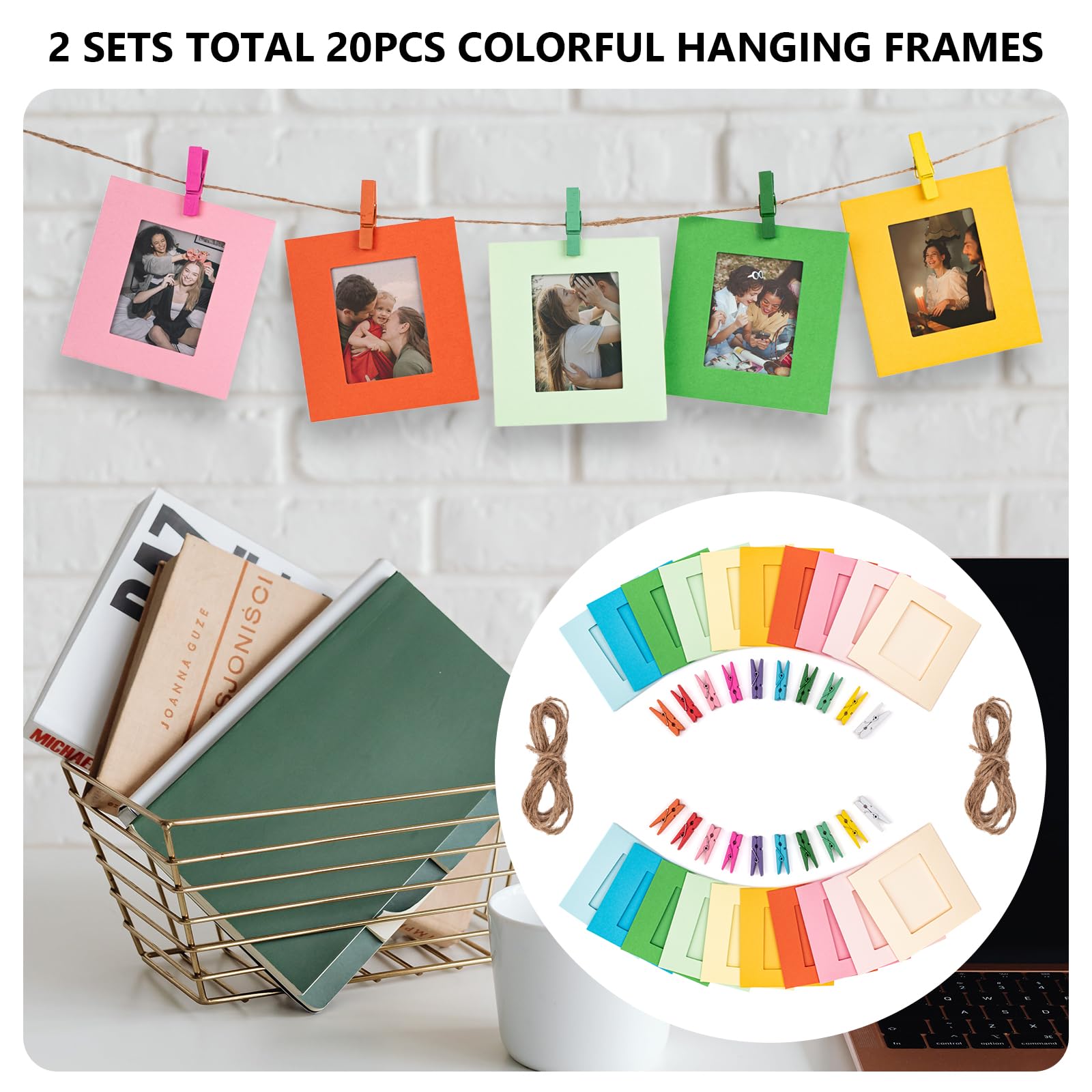 8 in 1 - Kit di Accessori Fotografici 2x3 Compatibile con Fujifilm Instax Mini 13/41/12/11/9/8/7/99/40/50/LiPlay/LiPlay+/EVO, Include Album/Cornici Magnetiche/Cornici Sospese/Adesivi
