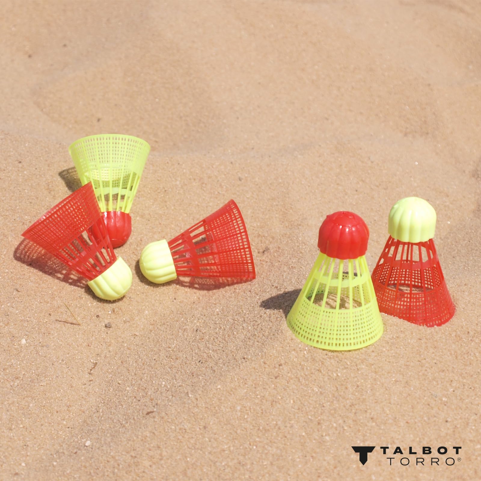 Talbot Torro Set Speed Badminton Per Scuola - 10 Racchette, 18 Volani, 40 Marcatori - Attrezzatura Completa Per Educazione Fisica - 4
