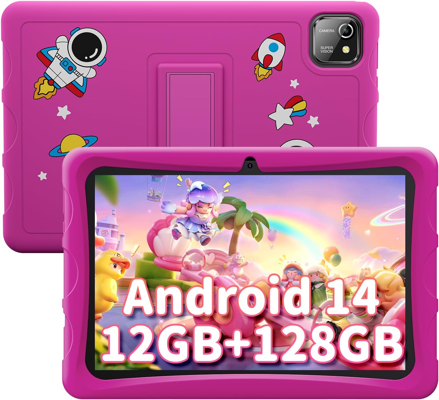 2025 Kids Tablet 10 Inch Android 14 Tablet with Shockproof Case, Toddler Tablet for Kids with 12GB RAM 128GB ROM(up to 2 TB), Parental Control, Octa-core, Pre-Installed iWawa, WiFi 6, BT5.0, Pink 2025 Kids Tablet 10 Inch Android 14 Tablet with Shockproof Case, Toddler Tablet for Kids with 12GB RAM 128GB ROM(up to 2 TB), Parental Control, Octa-core, Pre-Installed iWawa, WiFi 6, BT5.0, Pink