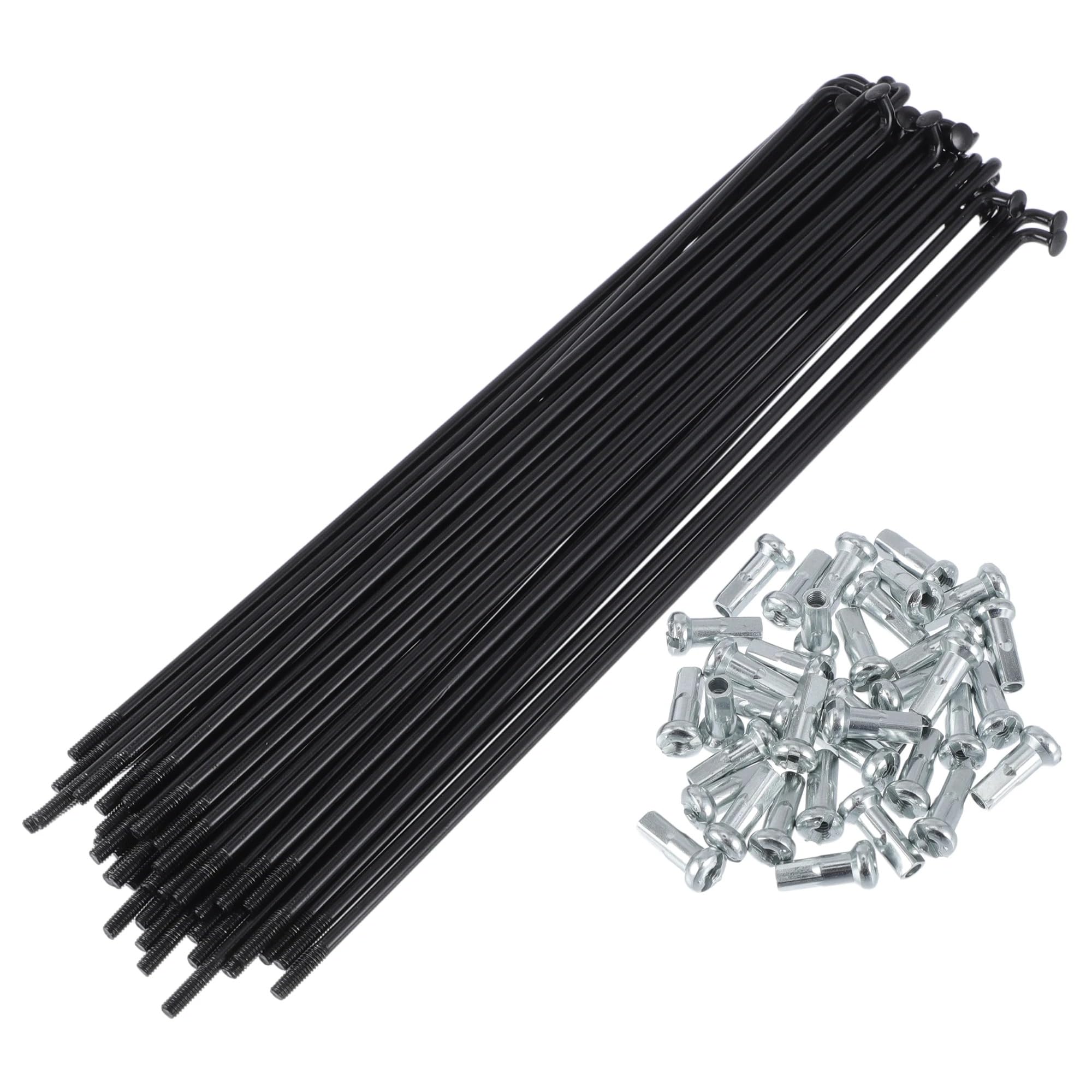 EZVXVV 12G Electric Bike Spokes 2.6mm Diameter 20/40pcs Black Steel Motorcycle Wheel Tire Spokes with Nipples 70-298mm J Bend Bicycle Spoke for E-Bike Tricycle Motorcycle (40pcs,98mm)