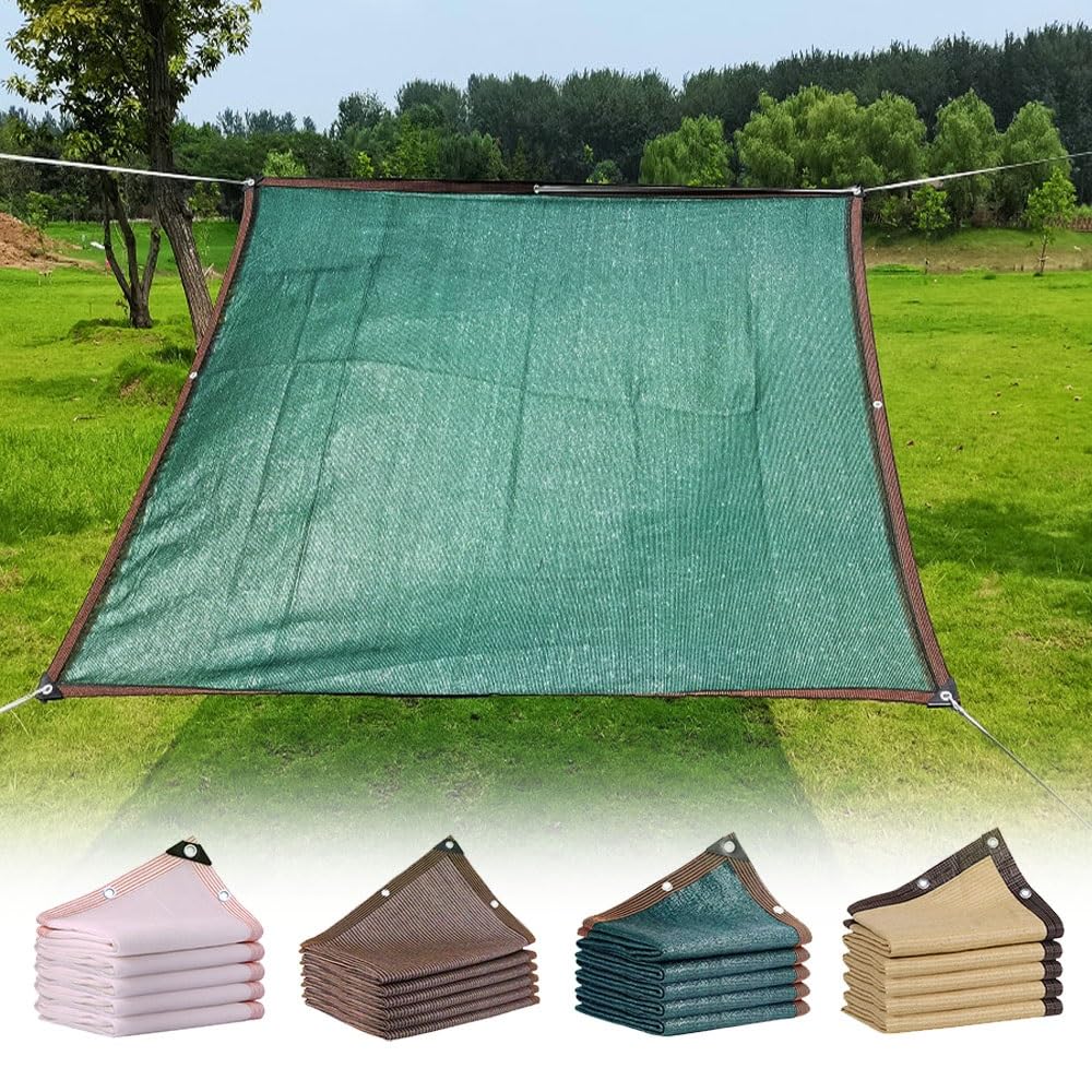 GJZQDKX Breathable UV-Resistant Shade Cloth for Plants, Garden Shade Netting with Grommets, Ideal for Greenhouses & Outdoor Use (Green, 5.0 x 7.0 M)
