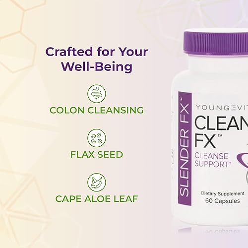 Miniatura 8 de Youngevity Slender Fx Cleanse Fx Super Colon Cleanse 15 días - Mezcla natural de hierbas - Semilla de lino, aloe del cabo, raíz de ruibarbo,