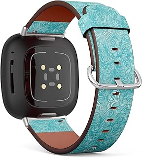 CJBROES Replacement Leather Watch Band, Compatible with Fitbit Versa 3 and Fitbit Sense of Wristband Bracelet Accessory - Colorful