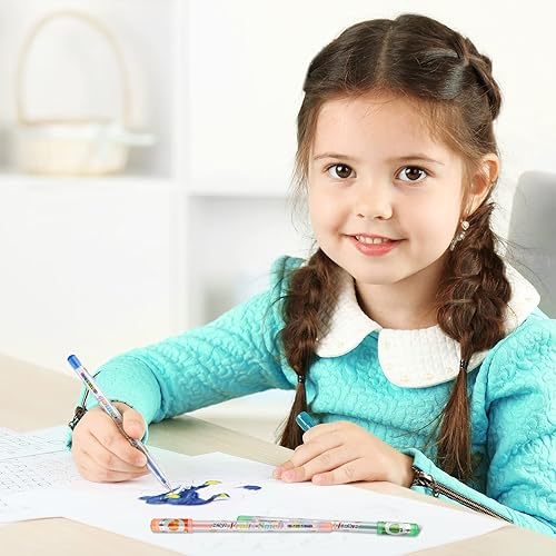 Miniatura 5 de Yexiya 72 bolígrafos de gel perfumados con purpurina multicolor, divertidos y lindos bolígrafos perfumados de frutas para niños, manualidades,