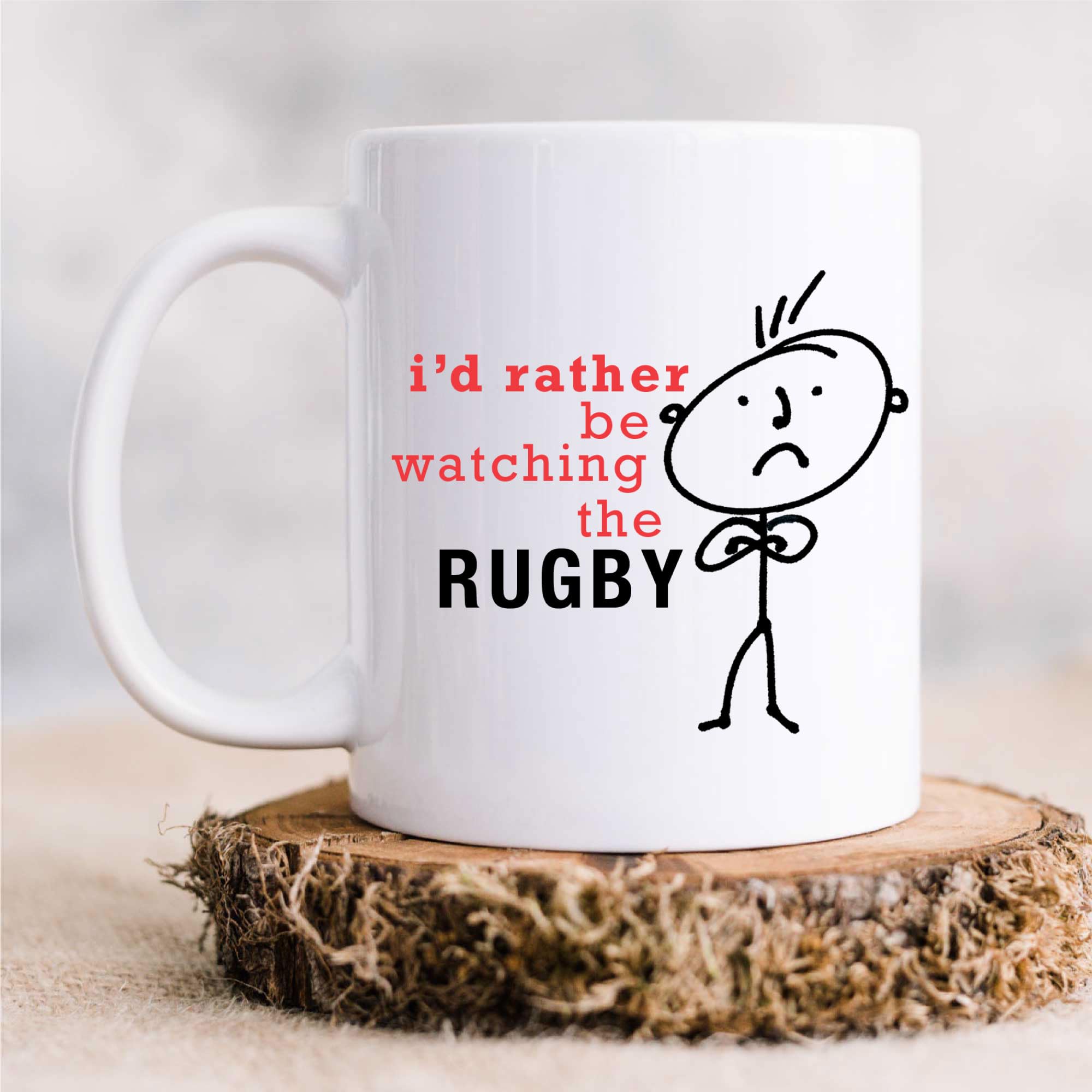 60 Second Makeover Limited Mens I'd Rather Be Watching The Rugby Mug Present Dad Boyfriend Man Gift Mens Rugby Gifts 11oz Ceramic Coffee Cup Dishwasher Safe Microwave Safe