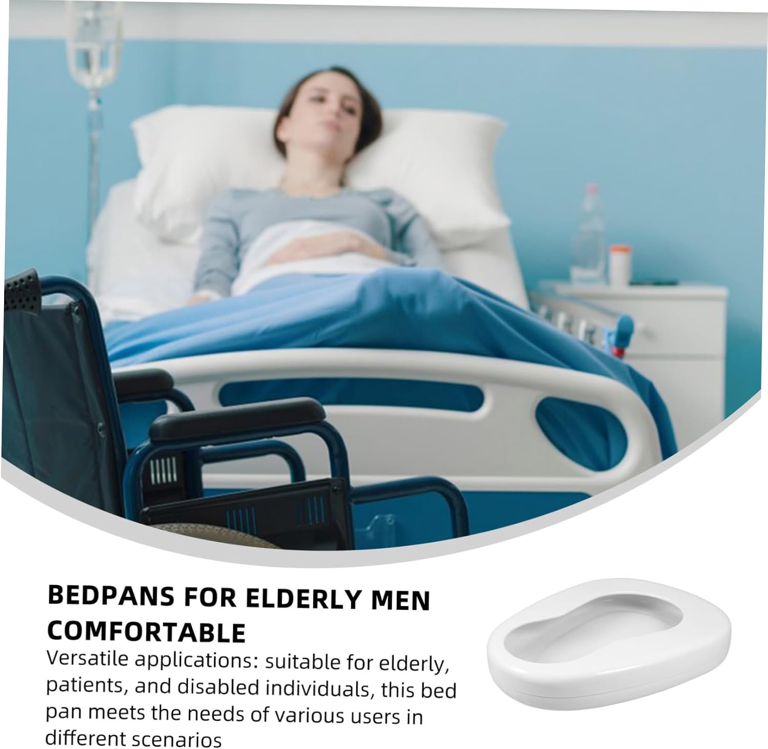 Elderly Bedpans Enamel Portable Bedpan for Seniors Pee Pads for Adults Bedside Toilet Seat for Bedridden Patients