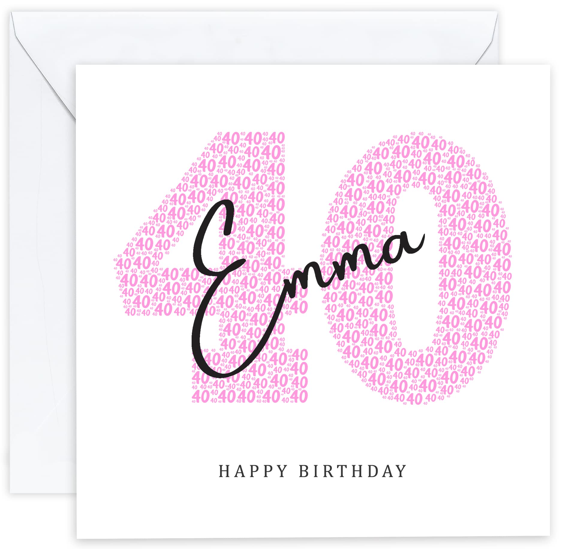 Personalised 40th Birthday Card - Fortieth Birthday Card for 40 Year Old Women Mum Mother Sister Wife Woman Aunt Auntie Daughter Friend Her (Age 40) — image 1