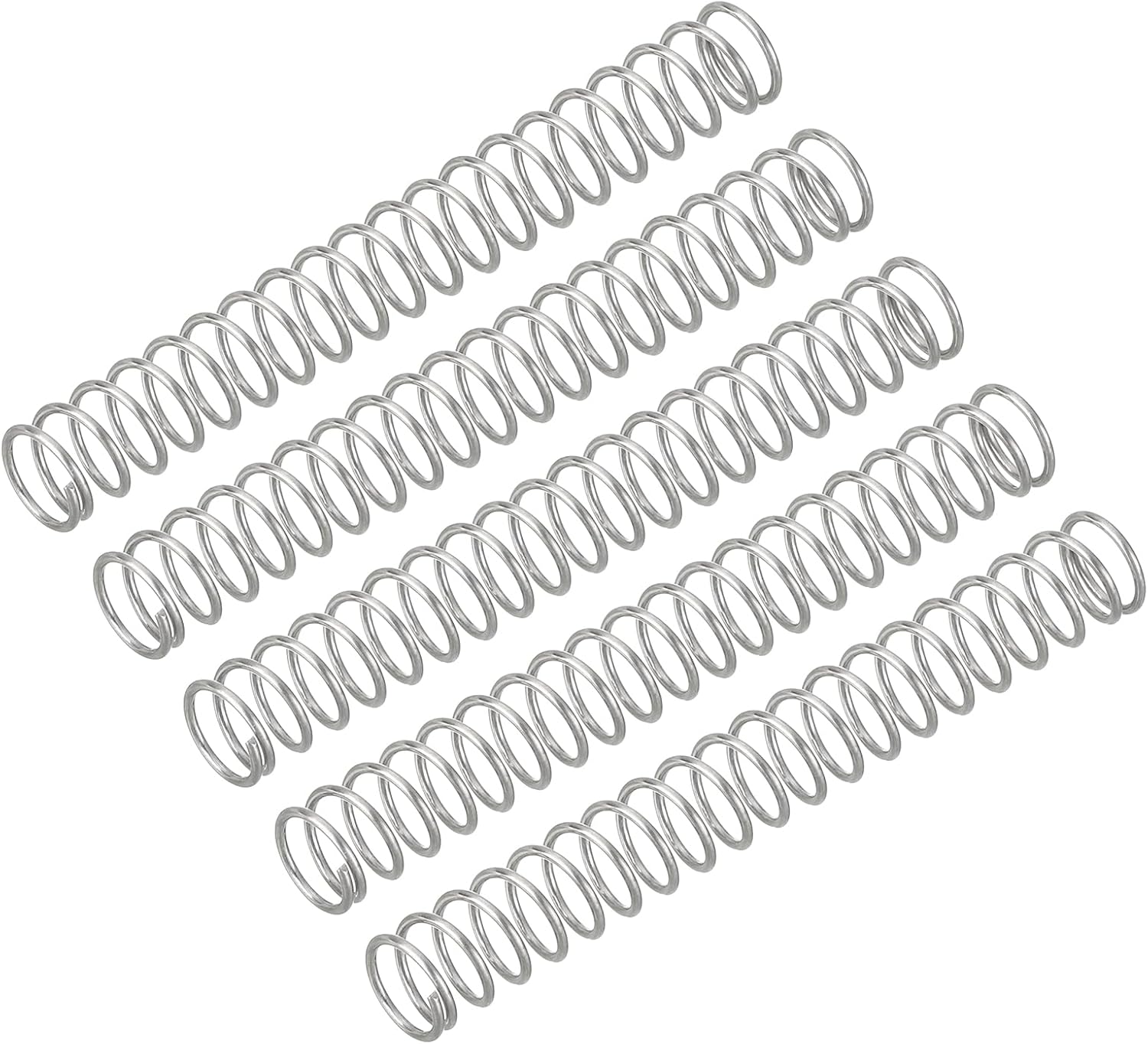 5Pcs Compression Spring, Wire Diameter 0.024", OD 0.43", Free Length 1.18" 304 Stainless Steel Coil Mechanical Compressed Spring, Silver