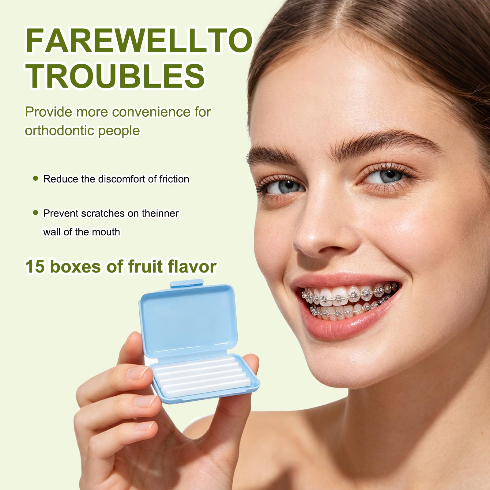 15 PCS Cire Orthodontique Cire Appareil Dentaire, 10 Saveurs Orthodontique Kits de Soins Dentaires de Soulagement, pour Porteurs D'appareil Dentaire, pour Soulager Les Irritations Et Les Douleurs