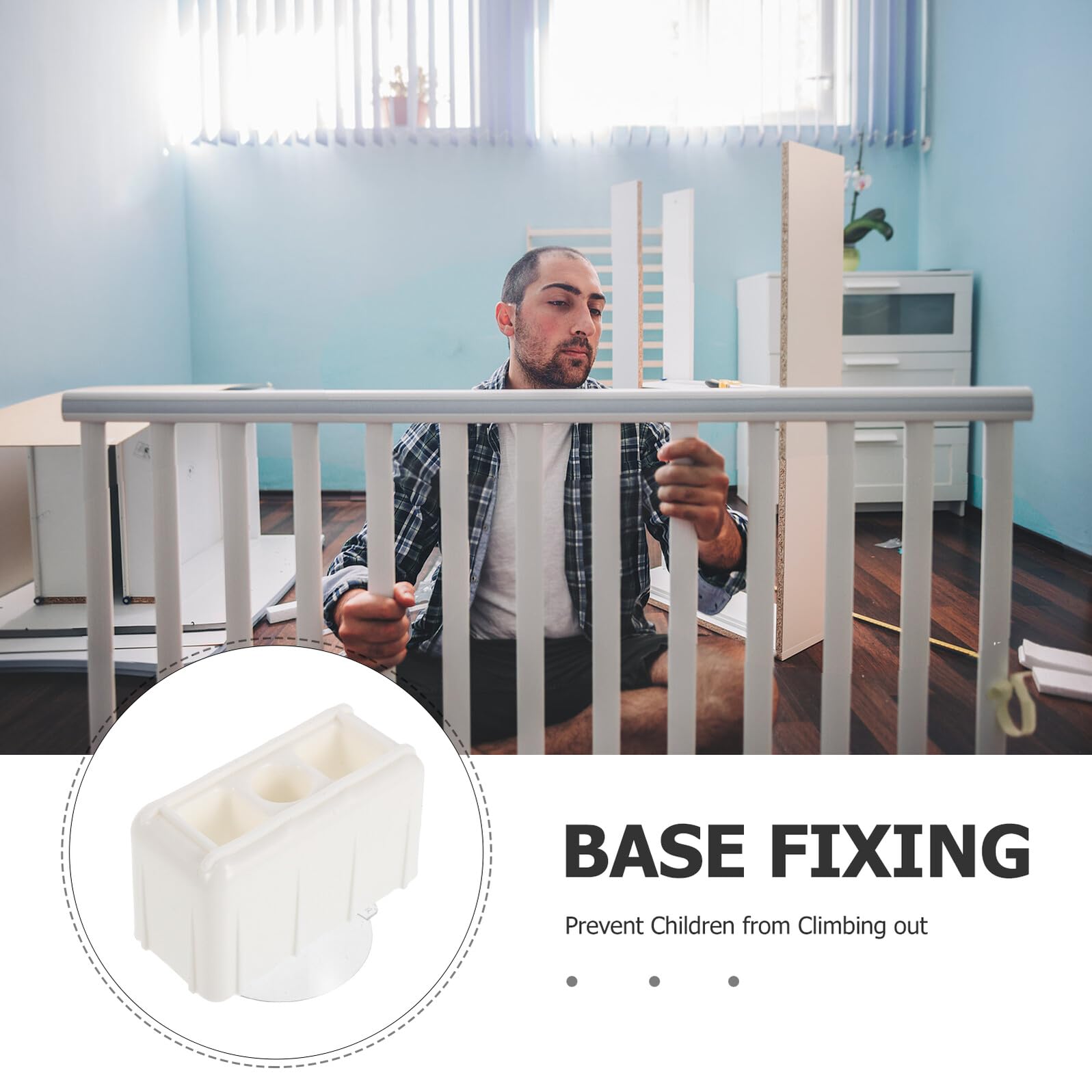 Lot de 5 Clips de Base pour Parc Bébé en Plastique Supports Stabilisateurs D’Angle pour Barrières de Sécurité Ancrages pour Poteaux Accessoires pour Mobilier Chambre Garçon et