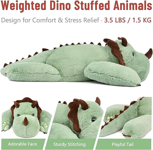 Miniatura 21 de Niuniu Daddy - Peluche con peso de perezoso para la ansiedad, almohada grande de 20 pulgadas para niños y adultos, juguete tierno como regalo
