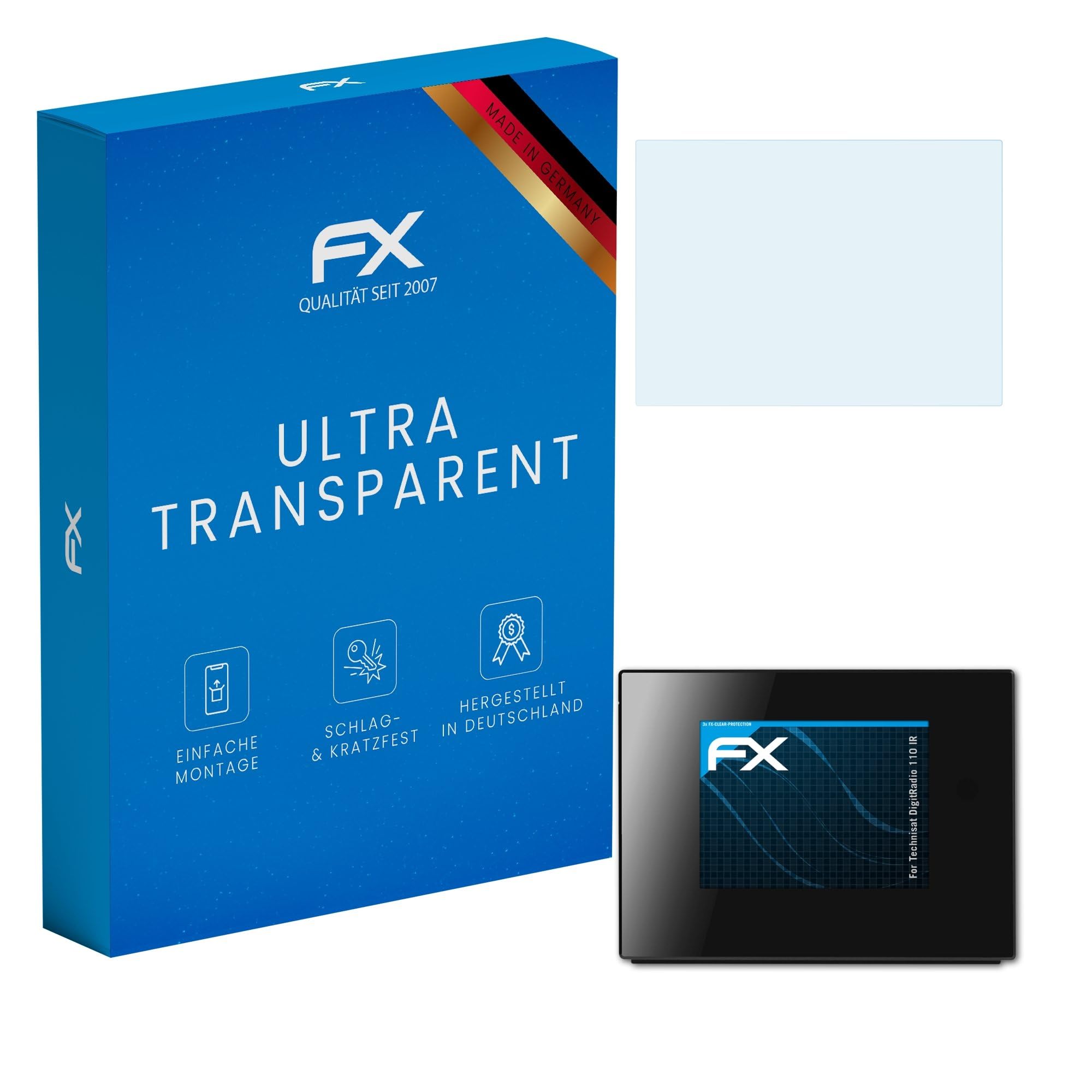 atFoliX Screen Protection Film compatible with Technisat DigitRadio 110 IR Screen Protector, ultra-clear FX Protective Film (3X)