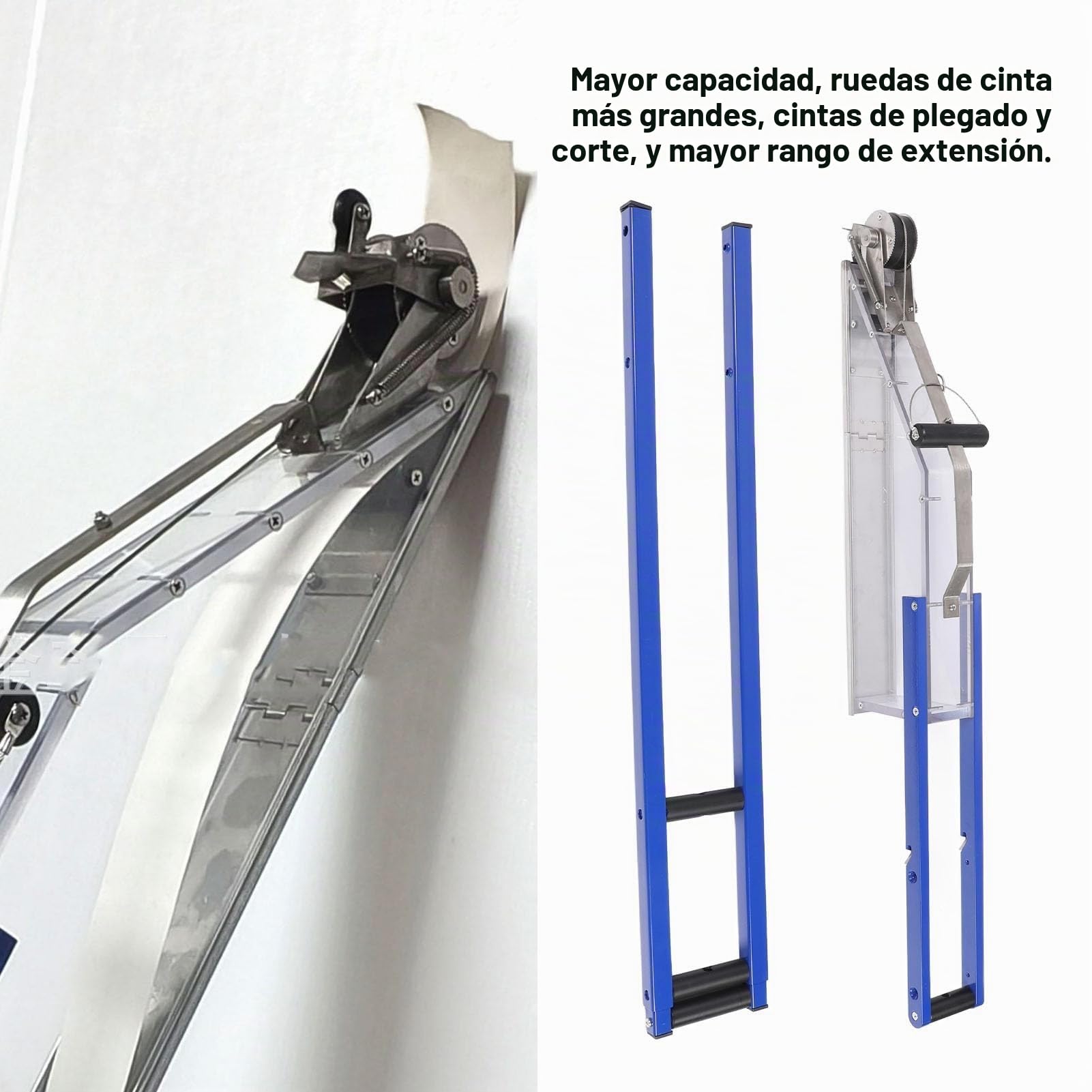 Herramienta de cinta para paneles de yeso, dispensador manual de barro con capacidad de 2,5 L, rueda de corte de resorte, aplicador de compuesto de juntas para acabado de juntas planas y parches
