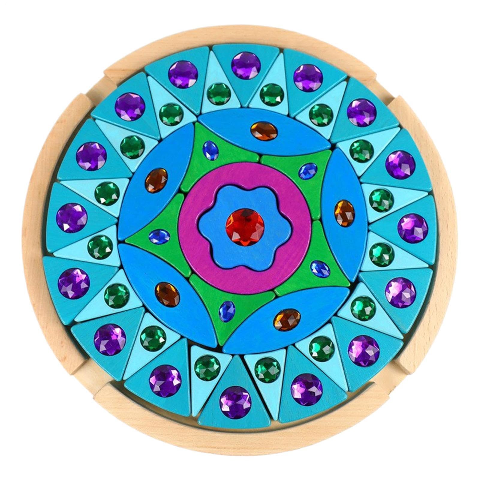 Bloques Apilables De Gemas De Madera Brillantes Educativos Creativos | Puzzle Bloques De Gemas para fomentar la creatividad, aula, aprendizaje temprano, desarrollo motor fin