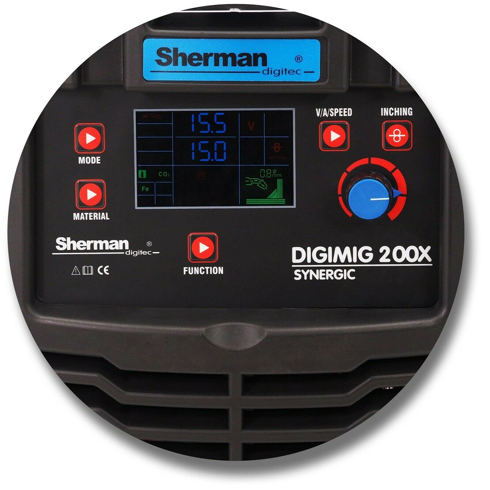 Poste à Souder Inverter Sherman DIGIMIG 200 SIMPLE - 200A, MIG/MAG/MMA/TIG, Synergie, Avec Bouteille Gaz Et Fil