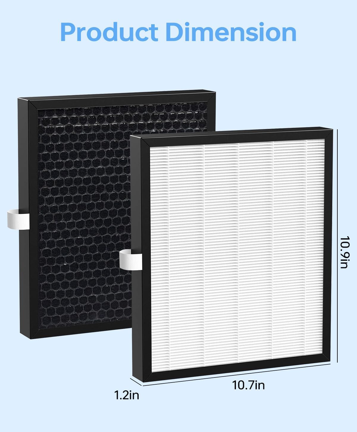 2 Pack KJ217 Replacement Filter Compatible with MOOKA KJ217 Smart Air Purifier, 3-in-1 Replacement Filter with High-Efficiency Activated Carbon and Pre-filter for Pets Odor, Smoke, Dust