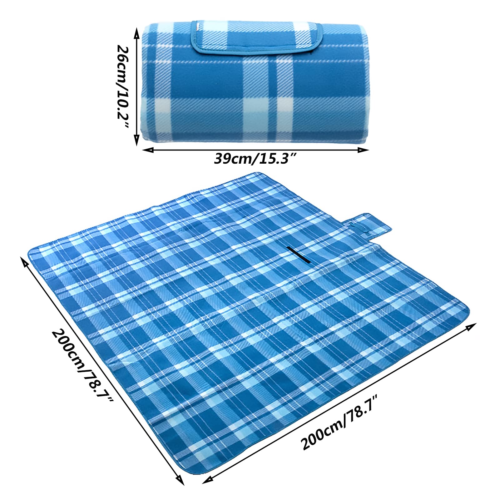 Tapis Extérieur Portable Huixinue - Couverture Pique-Nique 200x200cm Imperméable | Portable Avec Poignée | Camping, Parc, Plage Accessoire Plein Air Portable