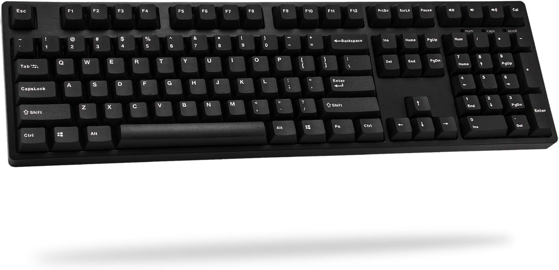 iKBC CD108 V2 Ergonomic Mechanical Keyboard with Cherry MX Black Switch for Windows and Mac, Full Size Keyboard Upgraded with Mistel PBT Double Shot Keycaps for Desktop and Laptop, Solid Build Quality
