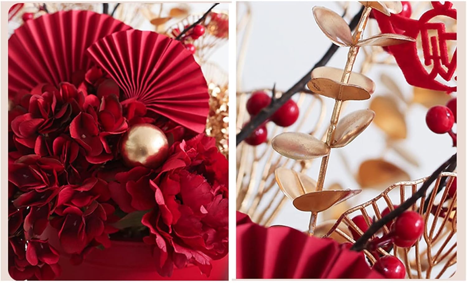 Statues Artificial Simulation Berry Branch Light Luxury Blessing Barrel Living Room Dining Table Decoration for Living Room Office Home Decorative Ornaments