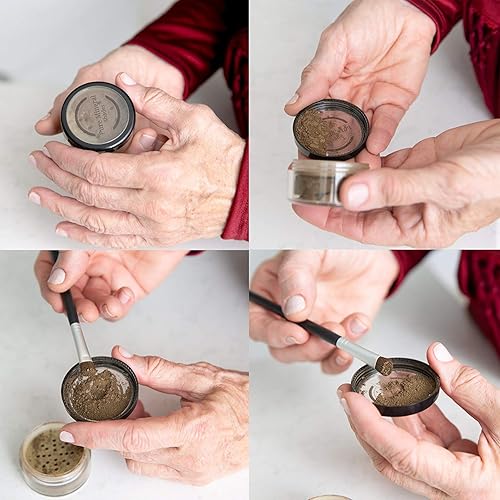 Miniatura 7 de Polvo de retoque corrector de raíces, minerales triturados totalmente naturales, cobertura total de canas rápida y fácil para cabello negro, marrón,