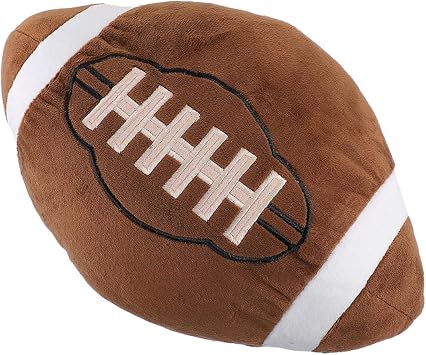 ibasenice Football Plush Pillow for Couch 3D Sports Ball Shaped Cushion Removable Cover Soft Rugby Throw Pillow for Fans Easy to Wash