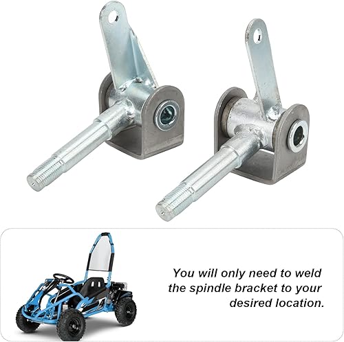 Miniatura 7 de Juego de 2 soportes de husillo de aleación de acero derecha izquierda y derecha de 4.5 x 58 pulgadas, accesorios Go Kart para accesorios Go Kart