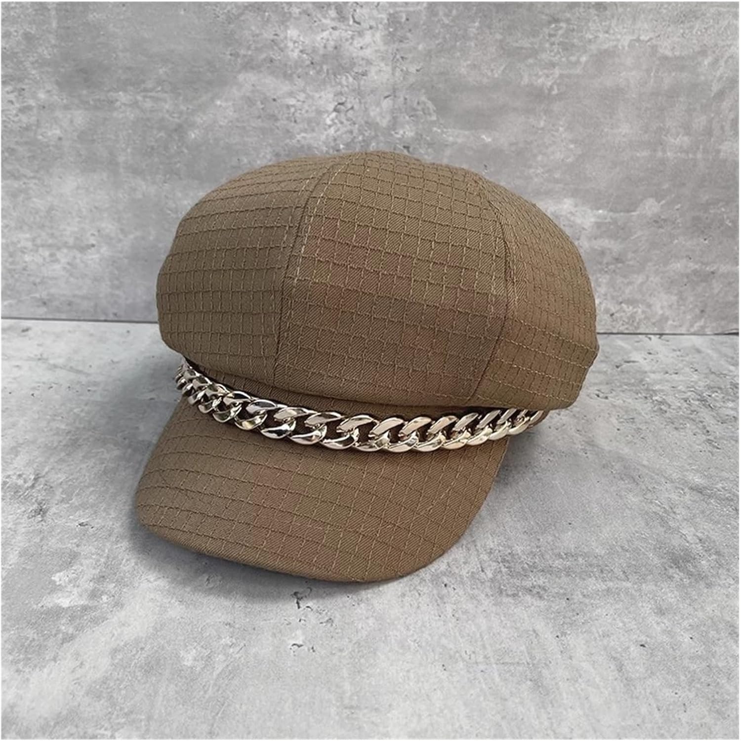 Chain Beret Hat Women's Spring and Autumn Octagon Hat British Retro Painter Hat