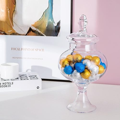 Miniatura 6 de Diamond Star Tarros de boticario de vidrio con tapas para bufé de dulces, tarros de boticario para baño, barra de dulces, cocina, (altura 12