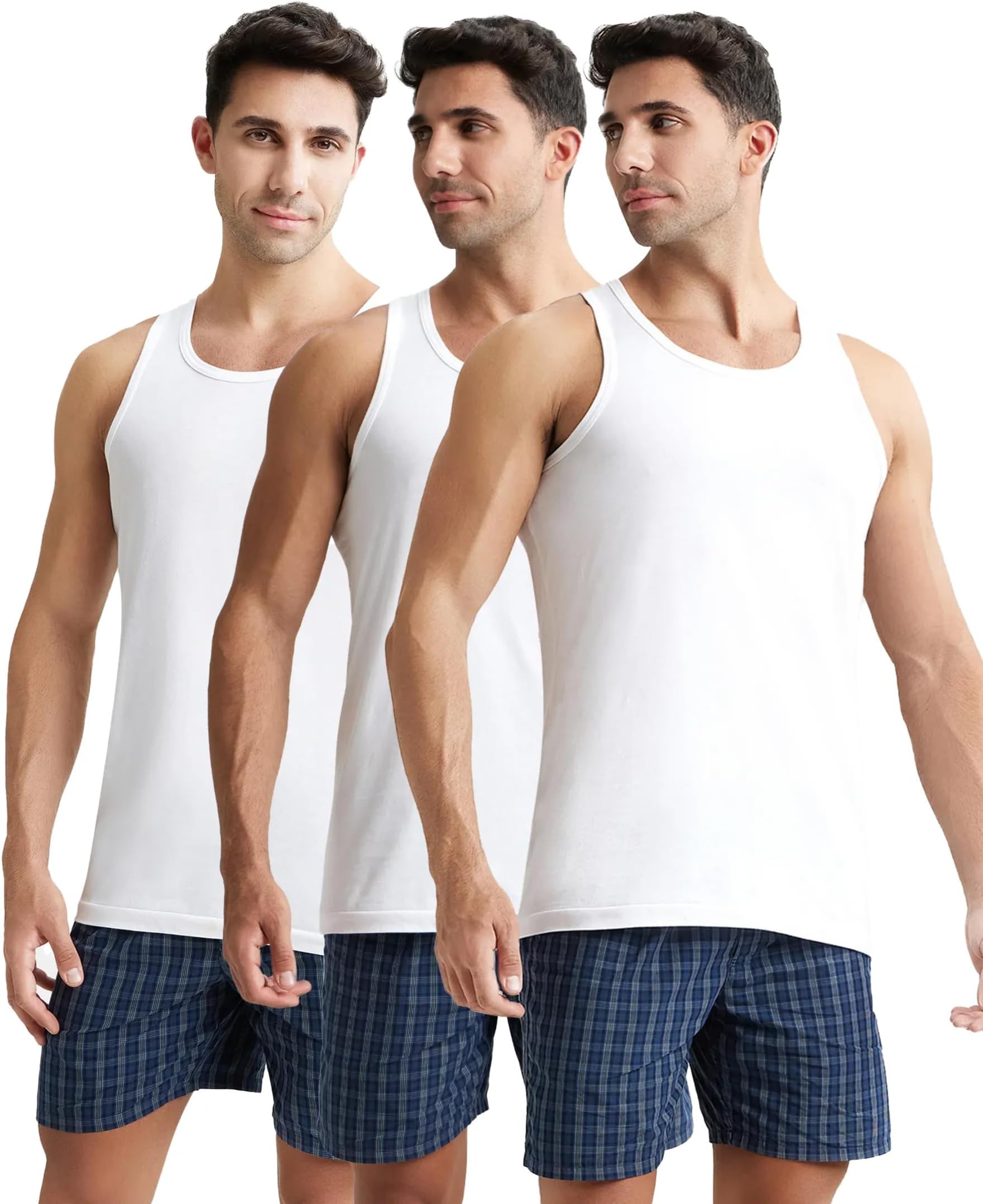 Mordern Classic Basic Vest 3Pcs Pack | 100% Cotton Vest for Men | 8820-0310-WHITE/M