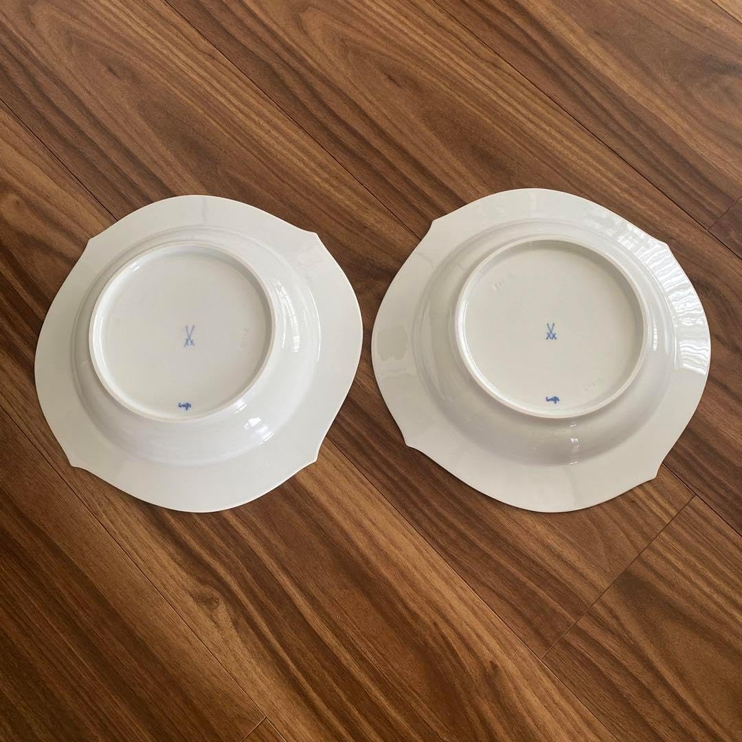 マイセン　波の戯れ　スープ皿　パスタプレート　ペア2枚 マイセン 波の戯れ スープ皿 パスタプレート ペア2枚 マイセン ペア
