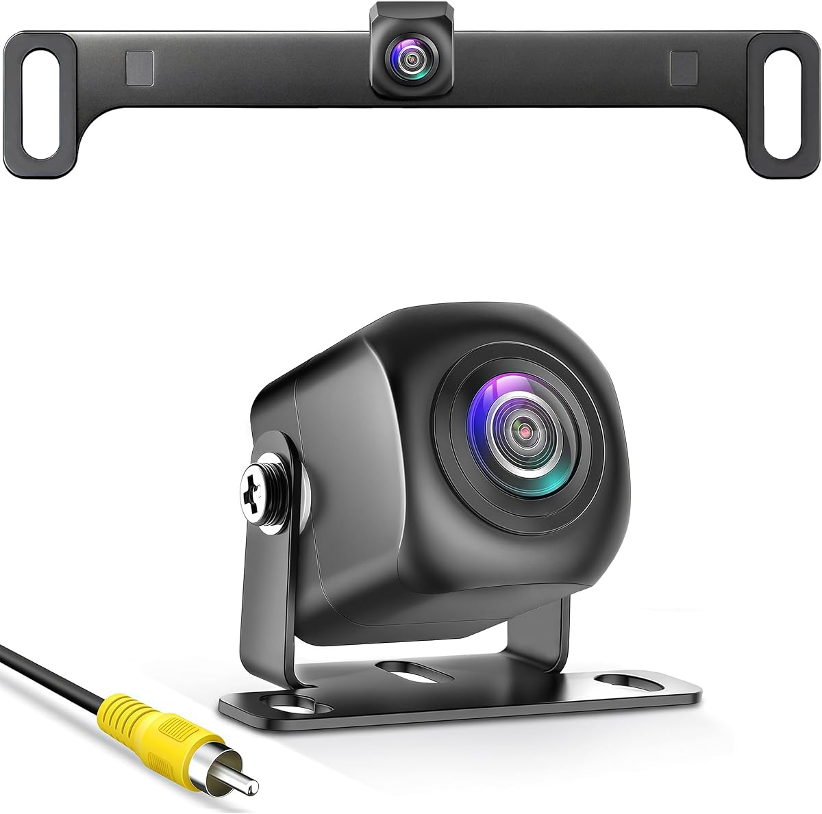 Cámara de respaldo, cámara de marcha atrás AHD 1080P | Cámara de respaldo de matrícula de acero inoxidable, mini cámara de visión trasera Universal de visión nocturna impermeable IP69 para automóviles y camiones