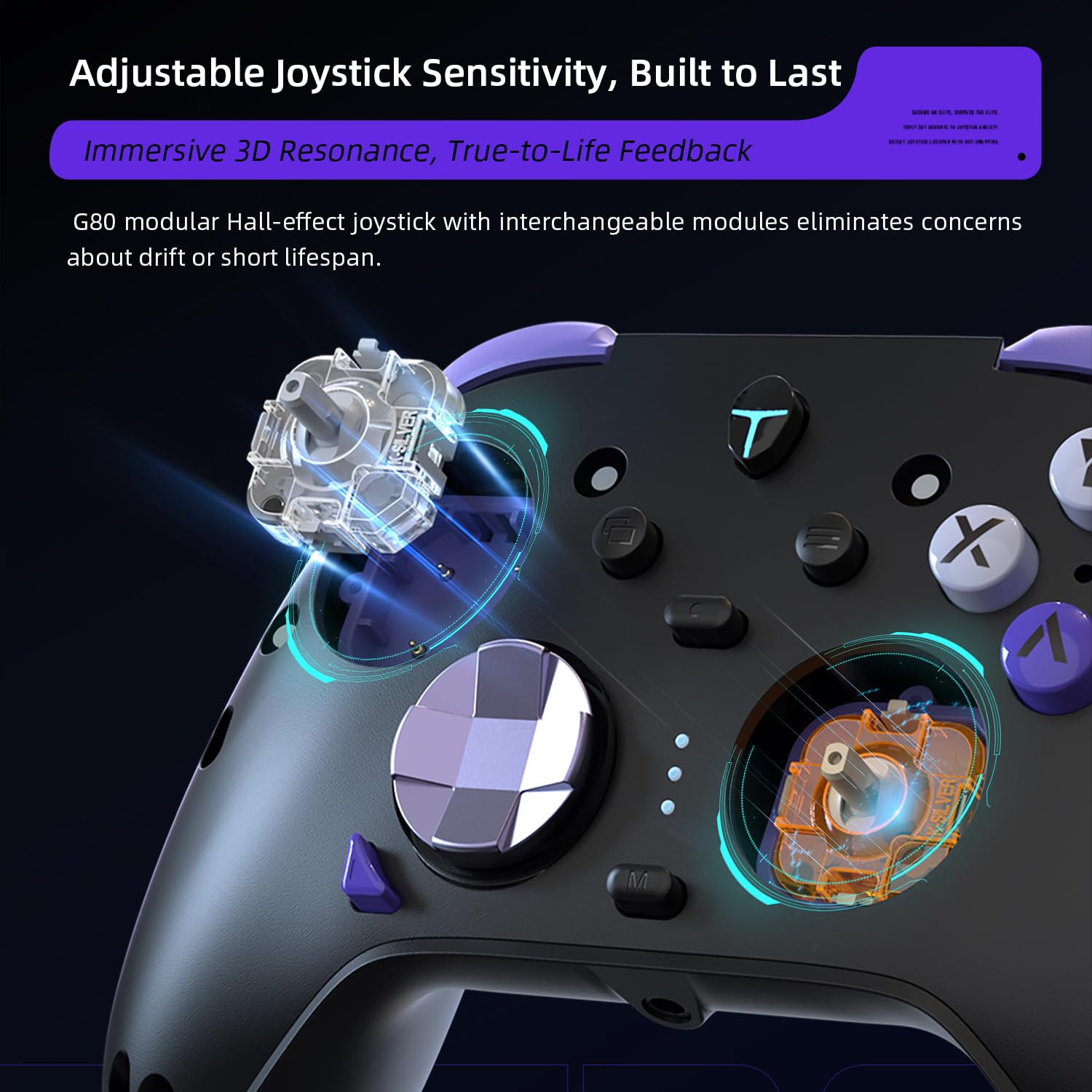 Thunderobot G80 Controller Wireless per NS/PC/iOS/Android - Joystick Hall a 1000Hz, Sensore Gyro a 6 Assi, Joystick Intercambiabile, Trigger Hall+Micro, Vibrazione 2+2, Dock di Ricarica RGB, Bianco