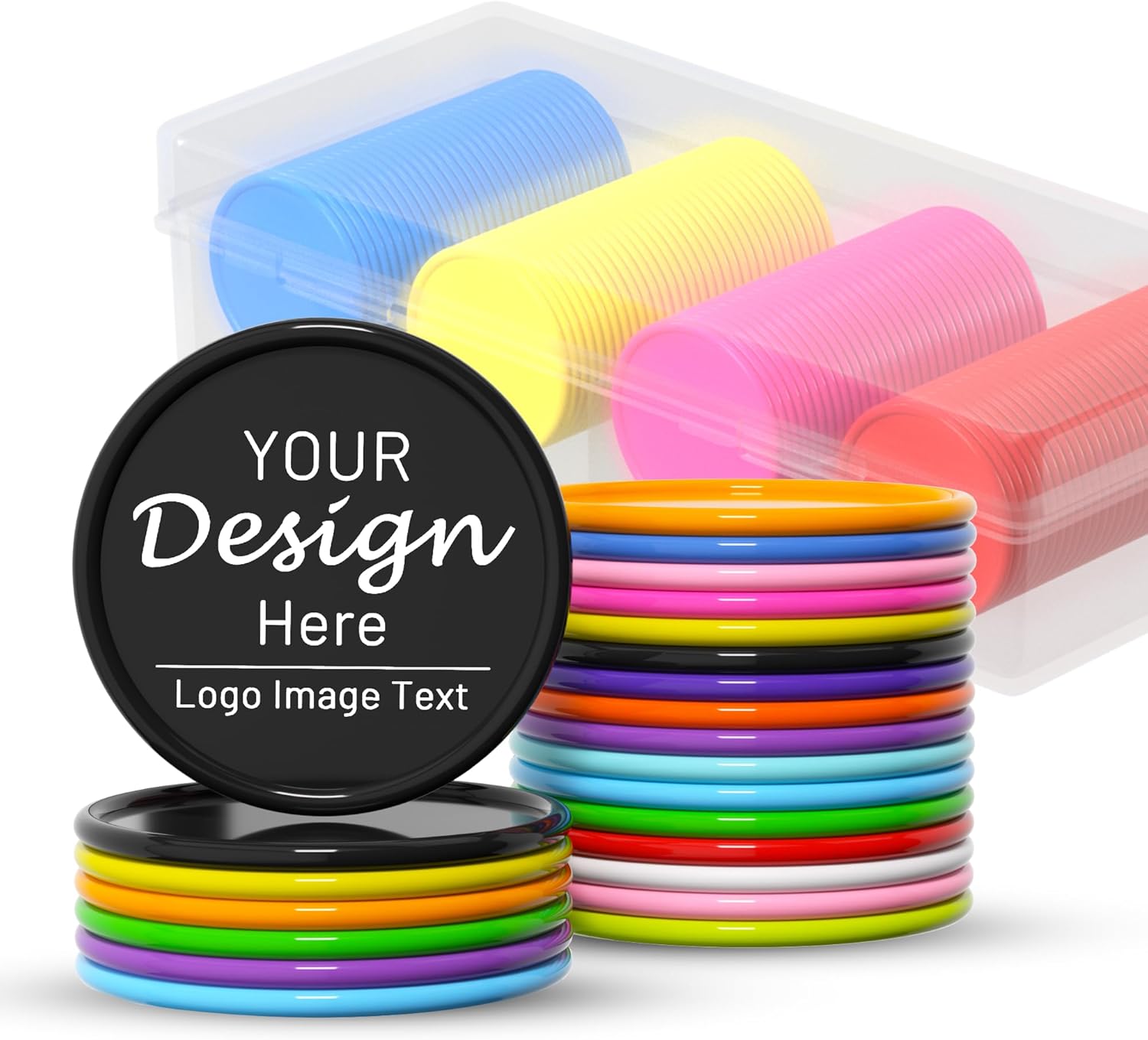 500 Pcs Custom Plastic Chips,Good for Drink or Beer Tokens in bar,Print Your Design or Text on a chip