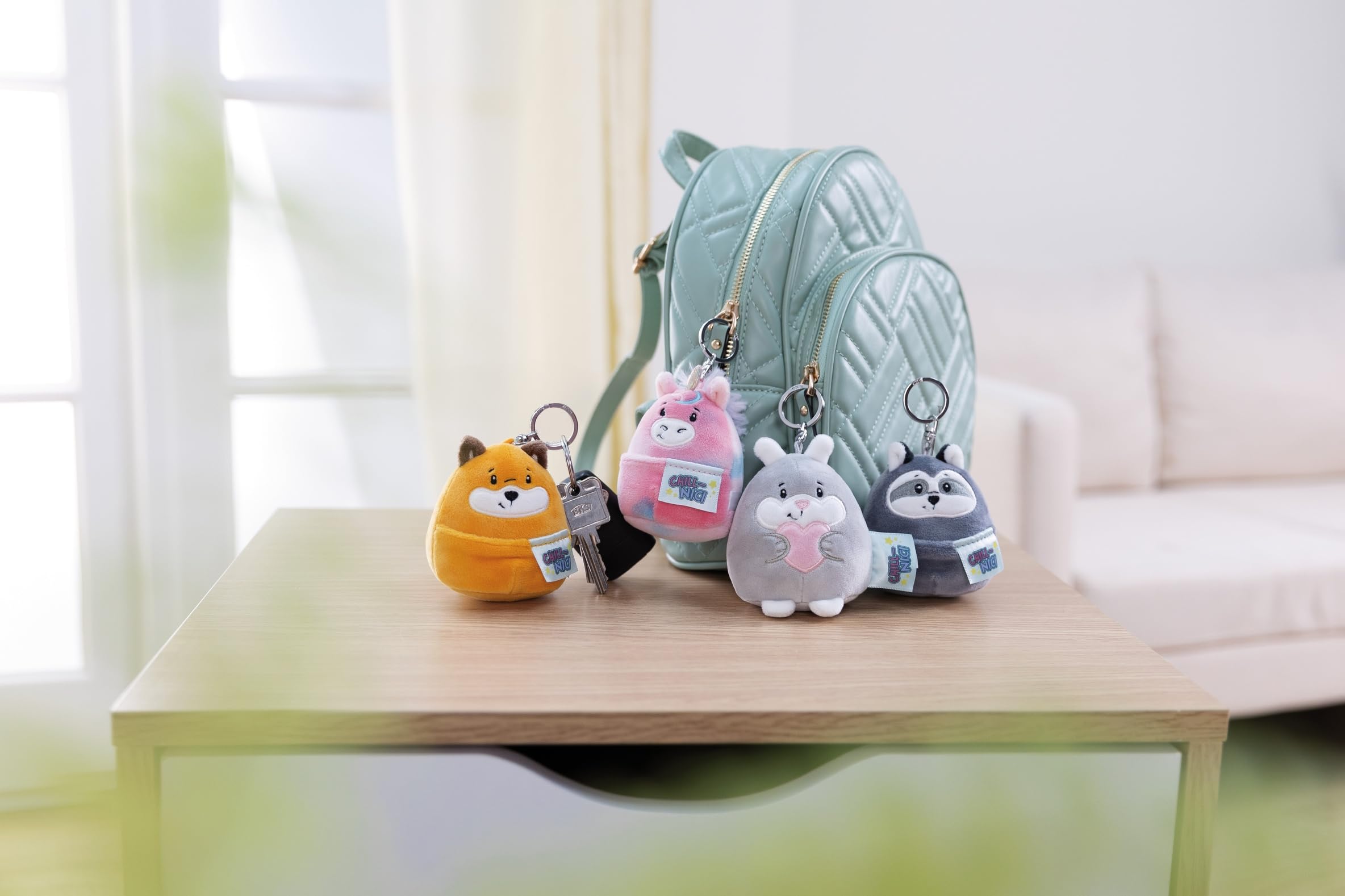 NICI Brelok Chill-NICI królik z sercem 8 cm szary – maskotka z brelokiem do kluczy lub torby | 61754