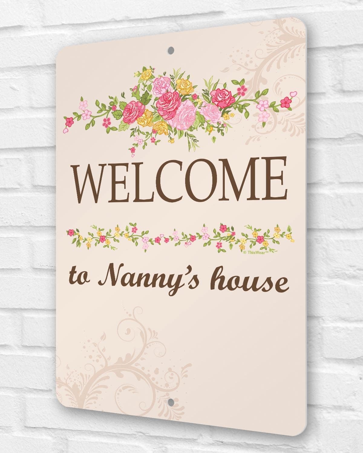 Best Nanny Ever Gifts Nanny Welcome to Nanny's House 2-Pack 8"x12" Small Rectangle Aluminum Signs Nanny