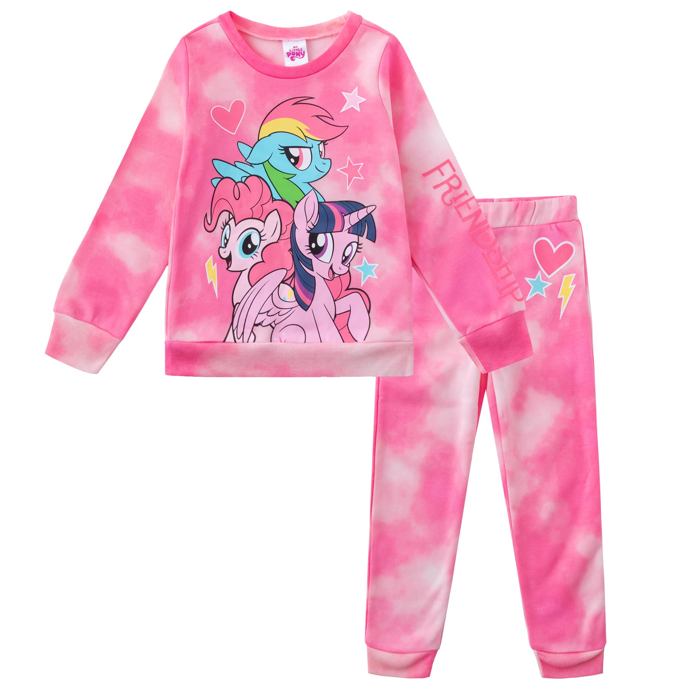 My Little PonyHasbro Girls’ Sweatshirt and Joggers Set for Little and Big Kids – Pink