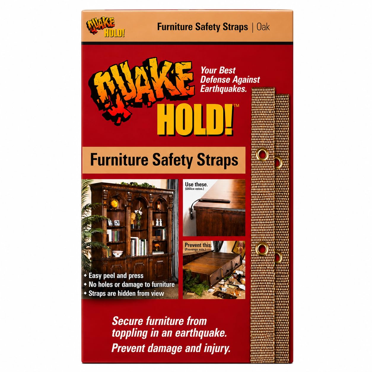 QuakeHold Furniture Straps - Earthquake Safety -1 QuakeHold Furniture Straps - Earthquake Safety -1