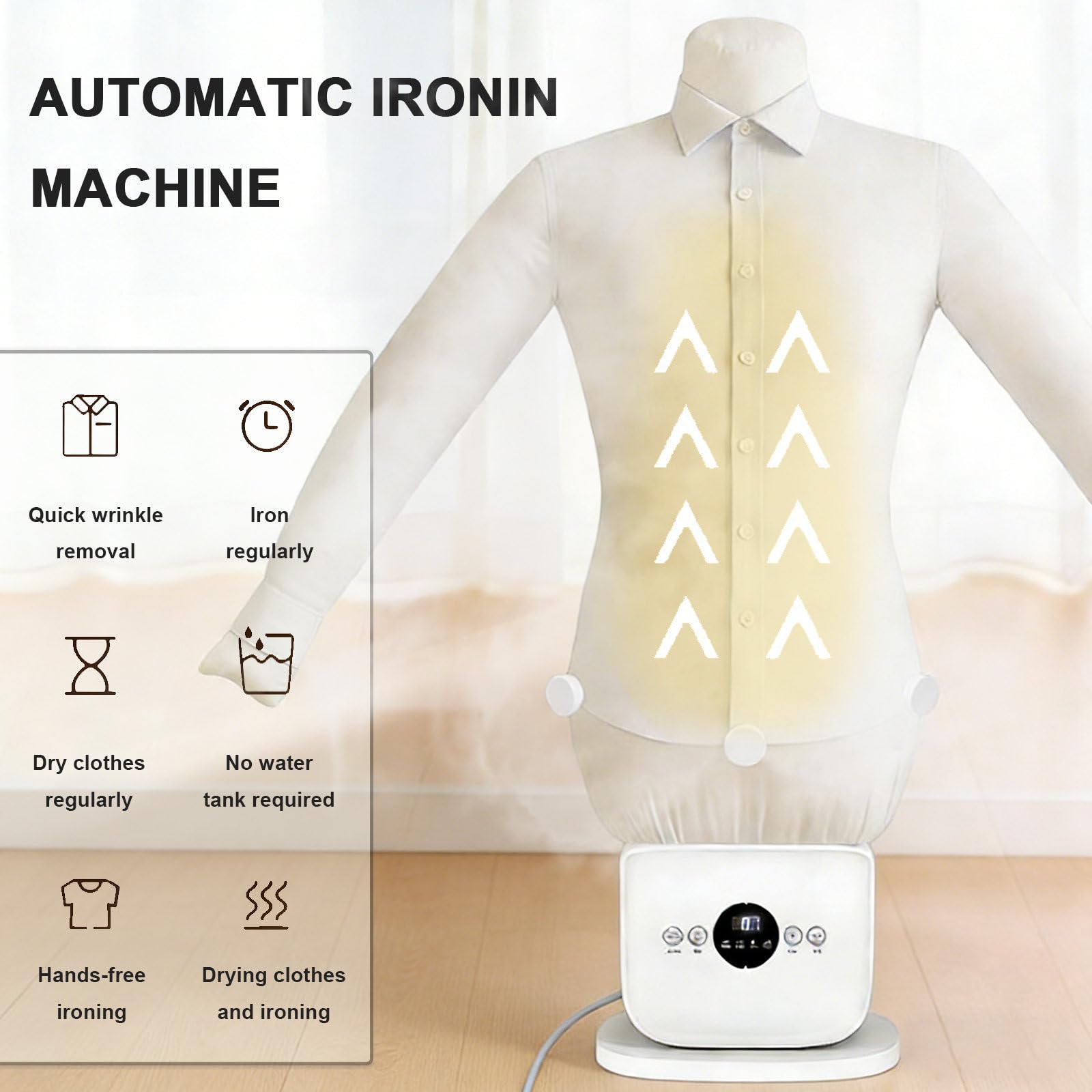 Ferro Stiro ad Aria Calda Automatici Stira Camicie Gonfiabile Automatico Asciugatrice per Vestiti e Dispositivo Antirughe per Camicie per Abbigliamento Scarpe, 360° Asciugatura Set-B