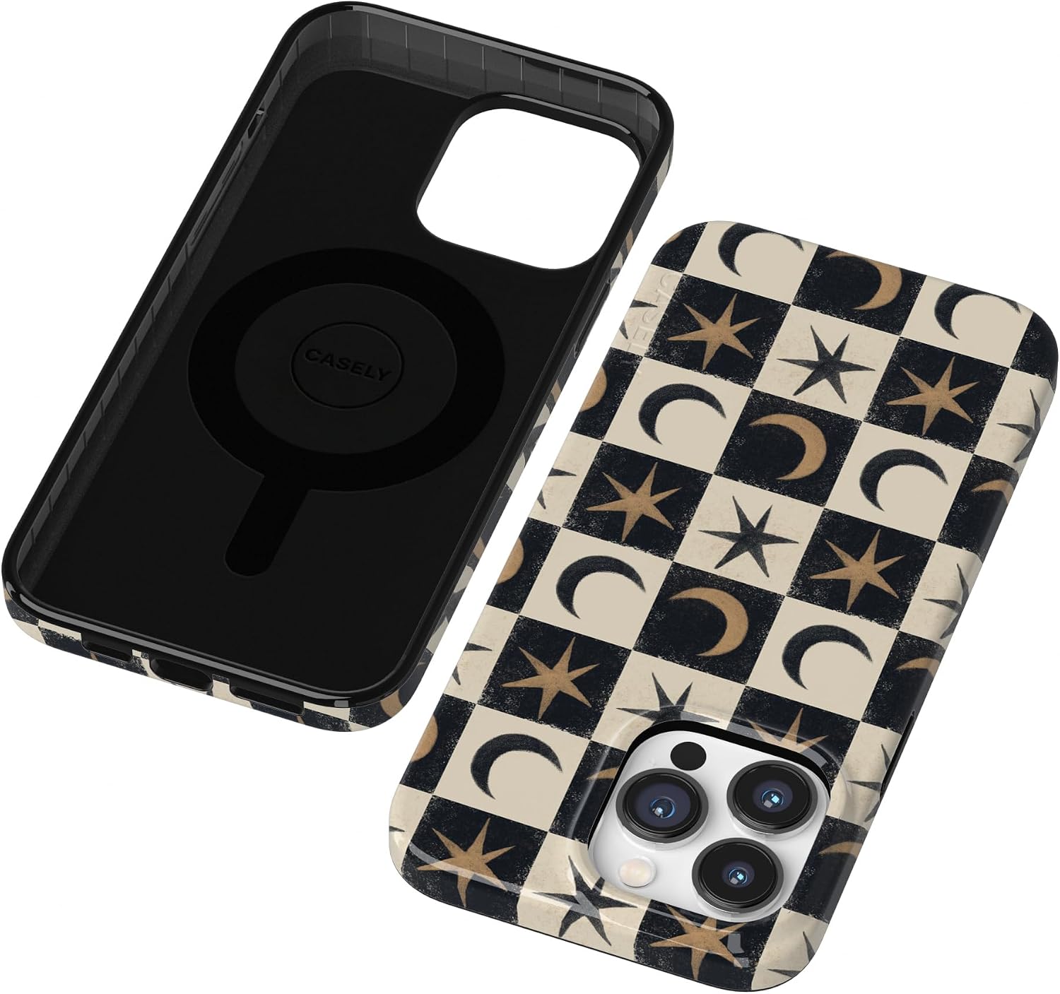 Casely iPhone 14 Pro Case | Mystic Moonstar | Black Celestial | Compatible with MagSafe | Classic Ultra Slim Design
