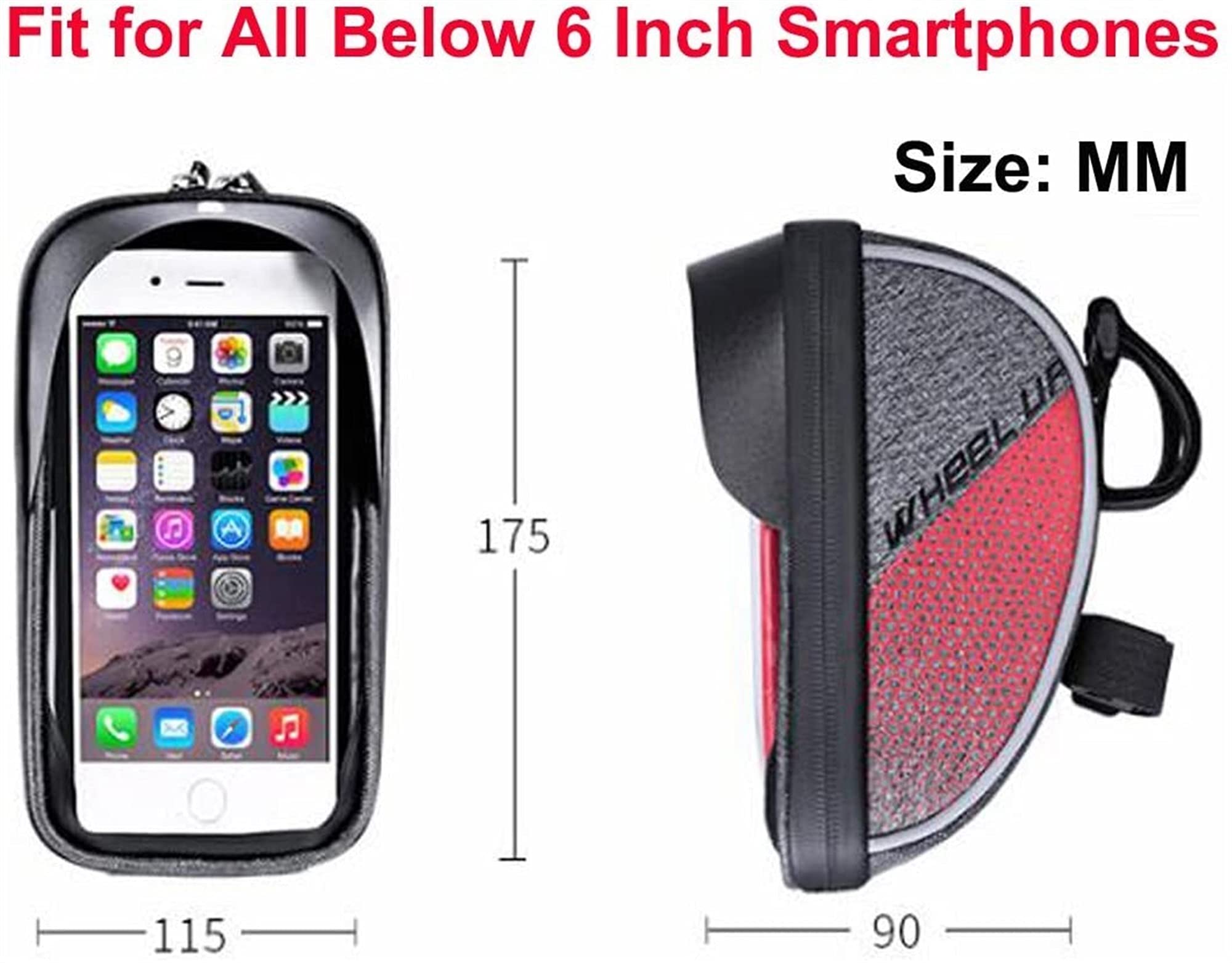 Borse per Biciclette. Borsa da Manubrio for Bicicletta, Borsa Auto a noleggio, Cellulare, Attrezzatura Equitazione(Black)