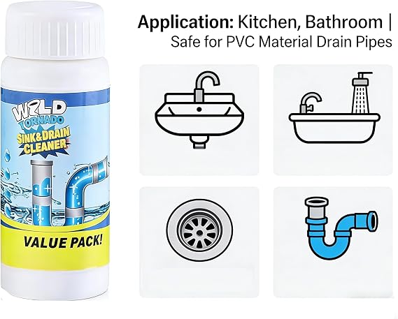 Wild Tornado Powerful Sink and Drain Cleaner Drain Clog Remover