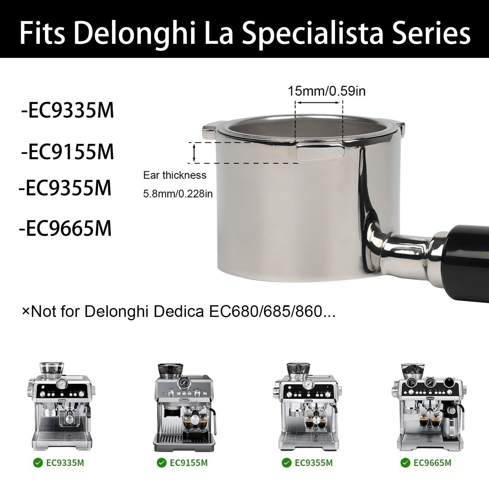 Amazon | CAPFEI 51mm 底なしポルタフィルター De'Longhi La