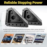 Vista 5 de MAXXHAUL 70472 Calzo de rueda de goma sólida resistente, color negro, paquete de 2, 8 x 4 x 6 pulgadas