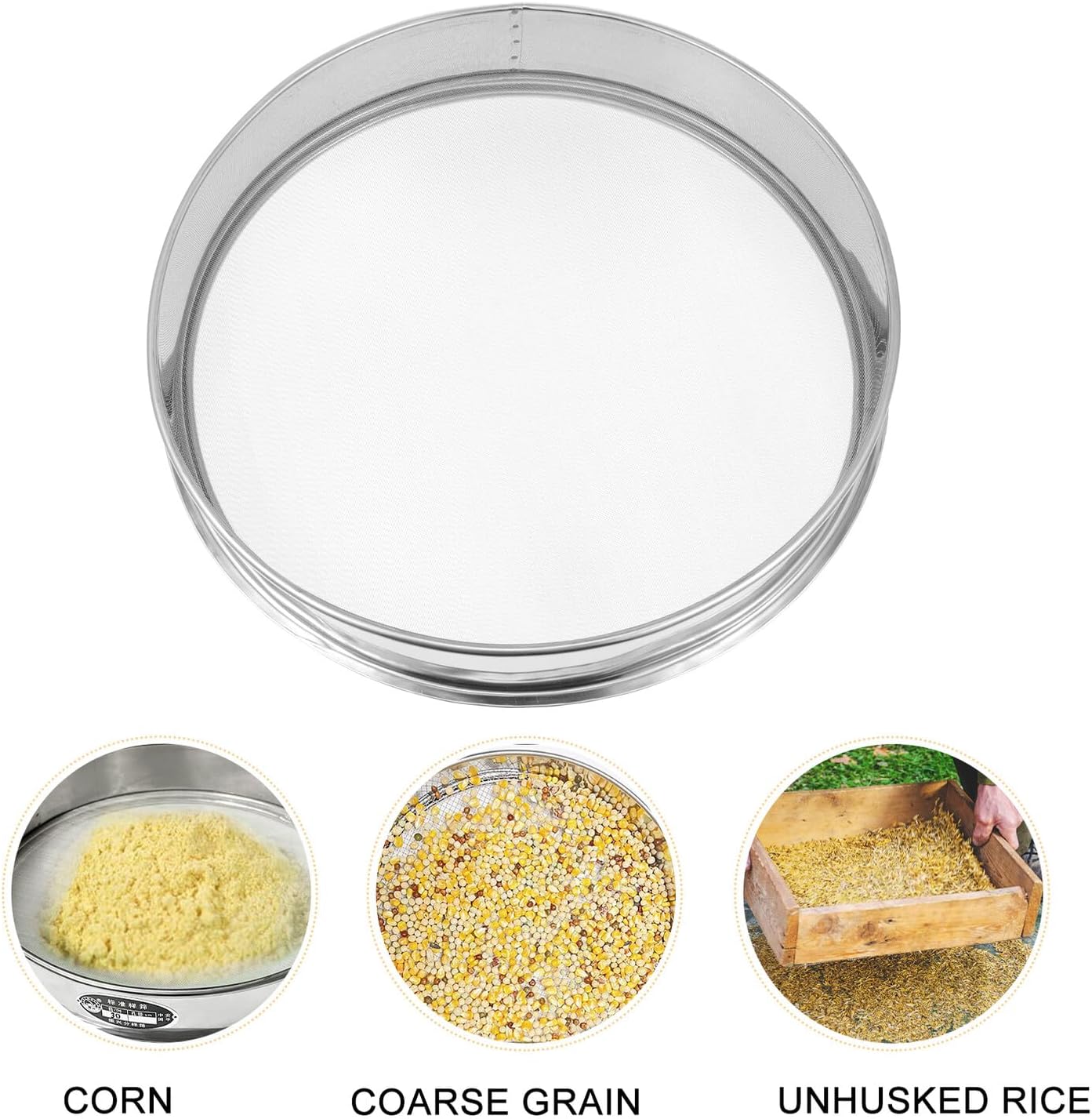 Stainless Steel Mesh Flour Sifter Handheld Powder Sieving Tool for Baking Cake Bread Household Use Fine Screen Sieve