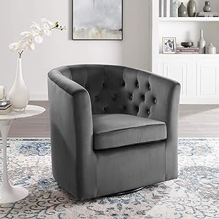 Modway Prospect Tufted Performance Velvet Swivel Armchair, Charcoal 28D ...