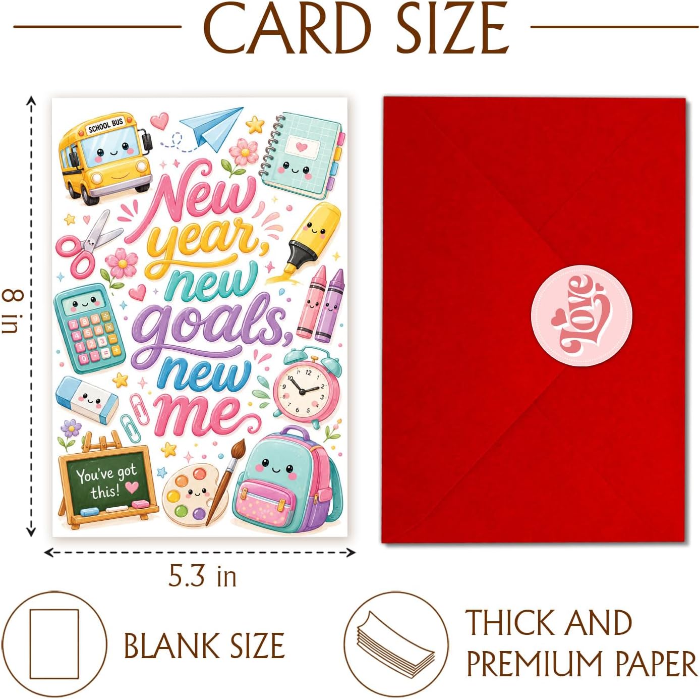 Back to School Card, New Year New Goals School Greeting Card image 4