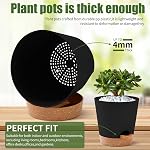 6 Pack Pots de plantes Intérieurs 8/7.6.5/6/5.5/5 Inch Pots à fleurs Auto-arrosage Planters pour plantes Intérieures avec trou de drainage Pot de plantes en plastique pour fleurs violettes africaines Succulents(Noir)